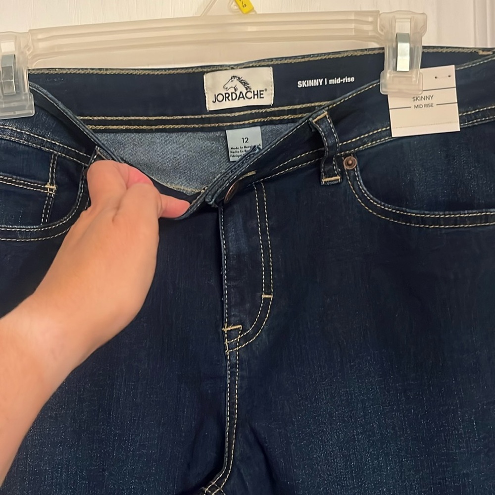 Jordache Skinny mid-rise Dark Blue Women's Jeans - Picture 3 of 7